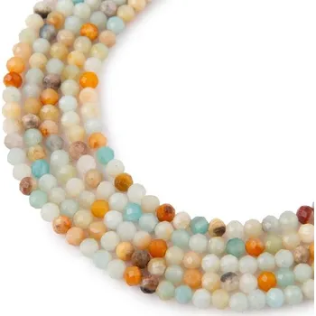 Dětské navlékací korálky Korálky z minerálu Amazonit barevný 4 mm broušené
