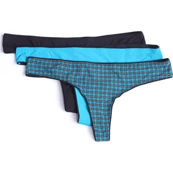 Kalhotky Dámské kalhotky tanga DIESEL dárkové balení 3 kusy tyrkysové - L