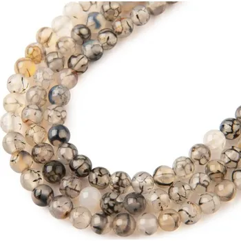 Dětské navlékací korálky Korálky z minerálu Dračí achát černý 4 mm