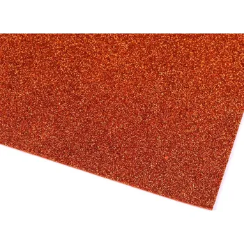 Samolepicí pěnová guma Moosgummi s glitry, 2 kusy 20x30 cm - 2 oranžová - tmavá