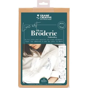 kreativní sada Graine Creative Sada na upcyklaci oděvů vyšíváním Line art