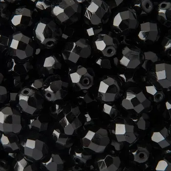 Dětské navlékací korálky Manumi české broušené korálky 8 mm Jet