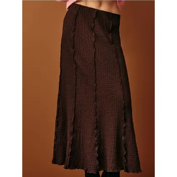 Dámská sukně Sinsay - Midi sukně - hnědá - 970EY-88X - 970EY-88X-XXL