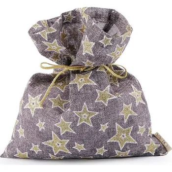 Vánoční dárkový pytlík 22x27 cm - 2 šedá zlatá