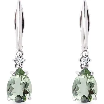 Náušnice Náušnice z bílého zlata se zelenými ametysty KLENOTA