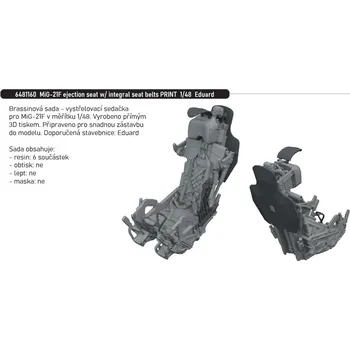 Plastikový model Eduard 1/48 MiG-21F ejection seat w/ integral seat belts PRINT (EDUARD)