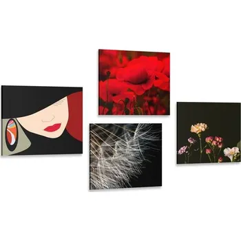 Obraz Dovido Set obrazů elegantní žena v zajímavém stylu