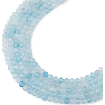 Dětské navlékací korálky Korálky z minerálu Akvamarín AAA 2 mm broušené