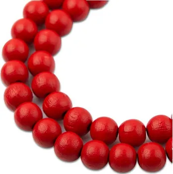 Dětské navlékací korálky Manumi české dřevěné korálky 8 mm červené
