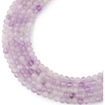 Dětské navlékací korálky Korálky z minerálu Ametyst levandulový 3 mm broušené