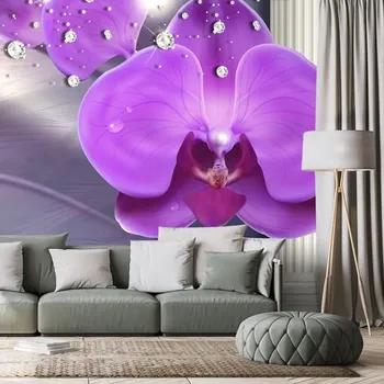 Tapeta Dovido Samolepící tapeta orchidej u řeckých sloupů