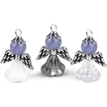 Anděl pro štěstí s minerálem, v krabičce - 2 avanturín modrý