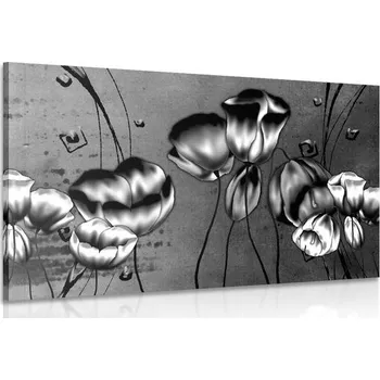 Obraz Dovido Obraz máky v etno nádechu v černobílém provedení