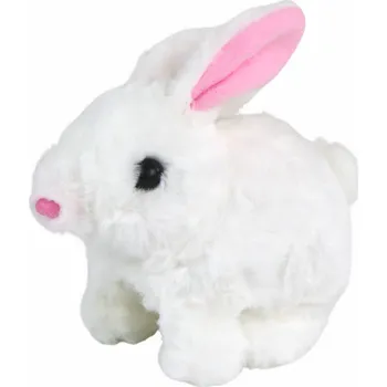 plyšák LEAN Toys Interaktivní Kráčející Králíček Hračka Krátká Srst Bílá