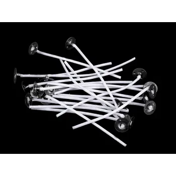 Výroba svíčky Knot na svíčky s plíškem 8,5 cm 20 kusů