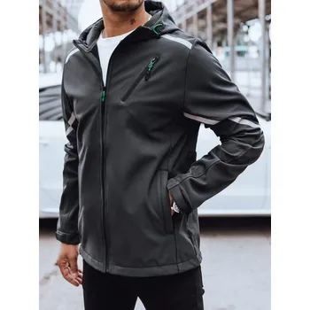 Pánská casual bunda Buďchlap Zajímavá softshellová bunda v grafitové barvě