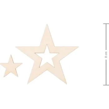 Vánoční ozdoba Dřevěný výřez i výplň hvězda 8cm