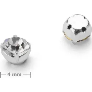 Dětské navlékací korálky Manumi našívací šaton v kotlíku ss16/4 mm Crystal