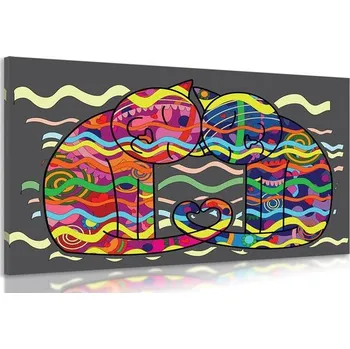 Obraz Dovido Obraz zamilované kočky v pop art stylu