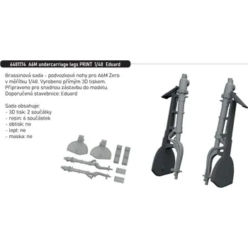 Plastikový model Eduard 1/48 A6M undercarriage legs PRINT (EDUARD)