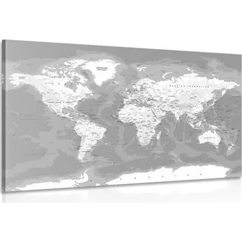 Obraz Dovido Obraz stylová černobílá mapa světa