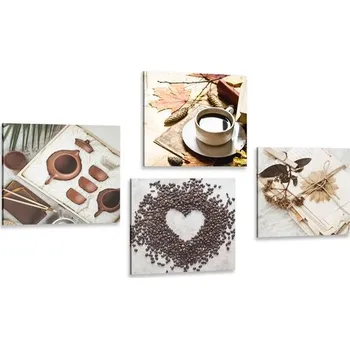 Obraz Dovido Set obrazů zátiší kávy
