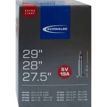 Duše na kolo SCHWALBE duše SV19A EXTRA LIGHT 40/62-584/635 40MM - 40/62-584-MTB-SV-205 g-Butyl