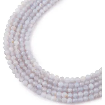 Dětské navlékací korálky Korálky z minerálu Modrý krajkový achát 2 mm broušené