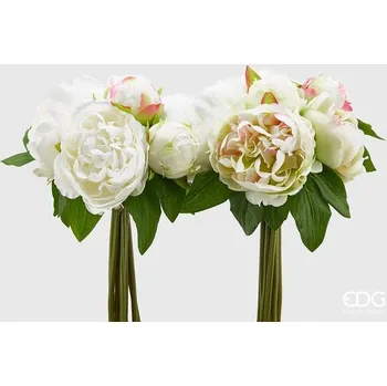 umělá květina Umělá květina svazek pivoňěk bílá - Bílá