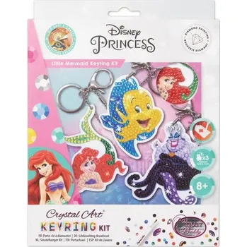 Diamantové malování Diamantové malování sada klíčenek Malá mořská víla Ariel 3 ks