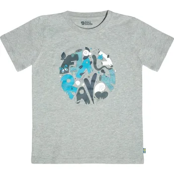 Pánské tričko tričko dětské FJÄLLRÄVEN Kids Forest Findings T-shirt Grey-Melange - 158