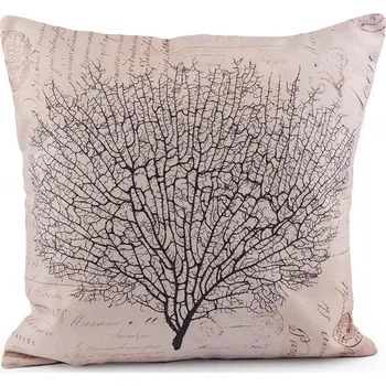 Bytový textil Povlak na polštář 45x45 cm - 2 šedobéžová větvička