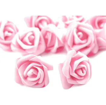 umělá květina Dekorační pěnová růže Ø4 cm 10ks - 3 růžová sv.