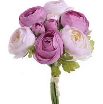 umělá květina Ranunculus pryskyřník svazek - fialovorůžová + růžová s krémovým středem