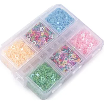 Sada mini flitrů v plastovém boxu hvězdy - mix