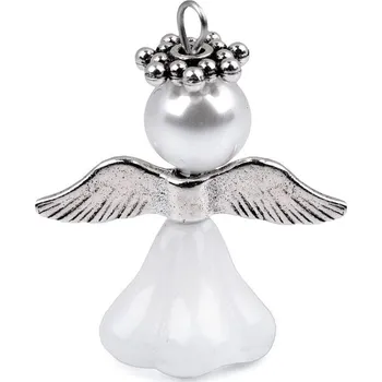 Přívěsek Přívěsek Anděl pro štěstí k zavěšení - 3 (Cz) bílá