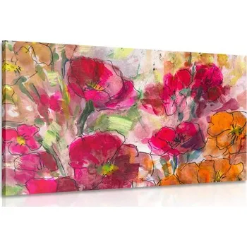 Obraz Dovido Obraz malované květinové zátiší