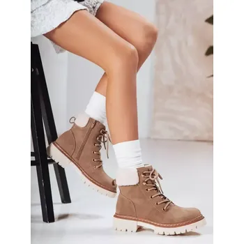 Dámské kozačky Dámské boty DSTREET ZY1291 KHAKI 37