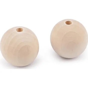 Korálek Dřevěné korále nelakované Ø45 mm balení 2 KUSY - přírodní světlá