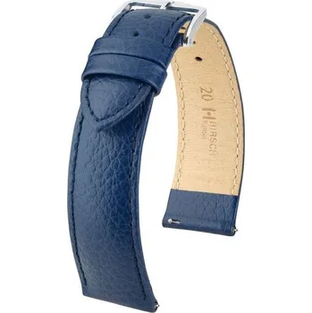 Řemínek na hodinky Řemínek Hirsch Kansas - modrý - 12 mm - M – Střední délka - 10 mm - Zlatá + 5 let záruka a dárek ZDARMA