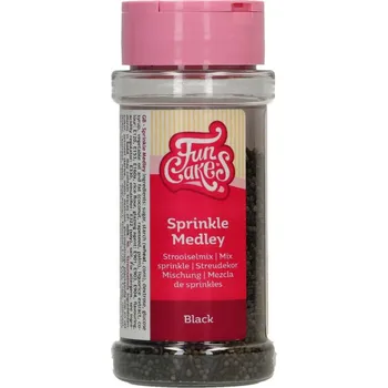Jedlá dekorace na dort FunCakes Sprinkle Medley - sypání černé 65 g