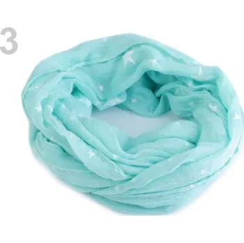 Šála Nákrčník hvězdy 45x155 cm - 3 tyrkys sv.