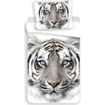 Jerry Fabrics Povlečení Bílý tygr - Bílá / šedá | 140 x 200 cm / 70 x 90 cm