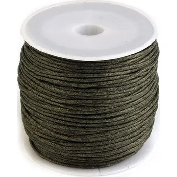 Příze Šňůra bavlněná Ø1 mm voskovaná - 45 zelená khaki