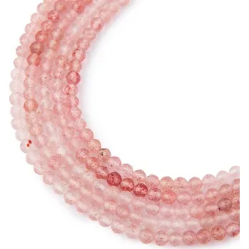 Dětské navlékací korálky Korálky z minerálu Jahodový křišťál gradient 3 mm broušené