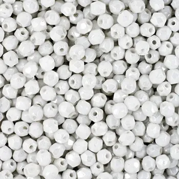 Dětské navlékací korálky Manumi české broušené korálky 3 mm Luster Alabaster