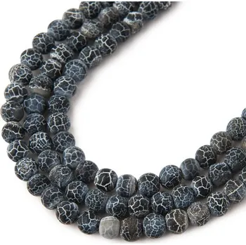 Dětské navlékací korálky Korálky z minerálu Černý praskaný achát matný 4 mm