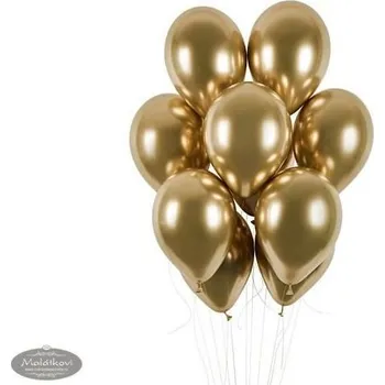 Balónek SMART Balónky chromované 50 ks zlaté lesklé - průměr 33 cm