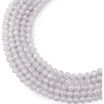 Dětské navlékací korálky Korálky z minerálu Kubický zirkon bílý 4 mm broušené