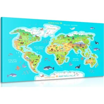 Obraz Dovido Obraz zeměpisná mapa světa pro děti